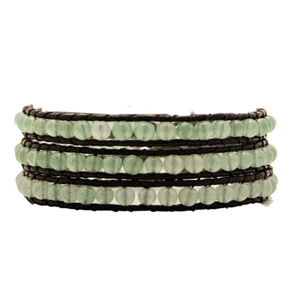 Jade Colored Beaded Wrap Bracelet NWOT
